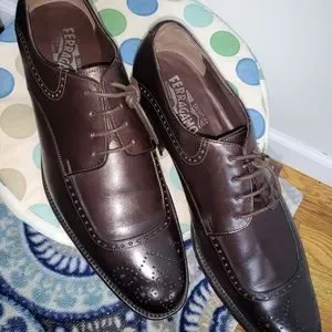 Men Ferragamo size 9.5, color: dark brown s-l400.jpg main image 4